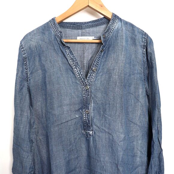EC Kenneth Cole Reaction Denim Tunic Top size L - Picture 2 of 7